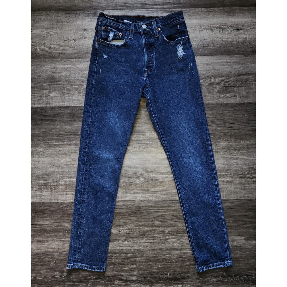 Levi's 501 S Distressed Classic Straight Leg Button Fly Jeans Size 26x30